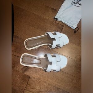 White Oran Sandals in Size 37 or US 7